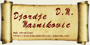 Đorđe Masniković vizit kartica